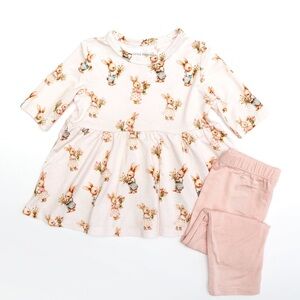 Charlie’s Project - Bamboo Peplum Set - Bunny Bouquets - 4T